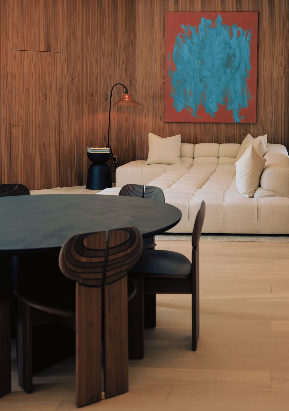 La Casa Rosa — walnut living